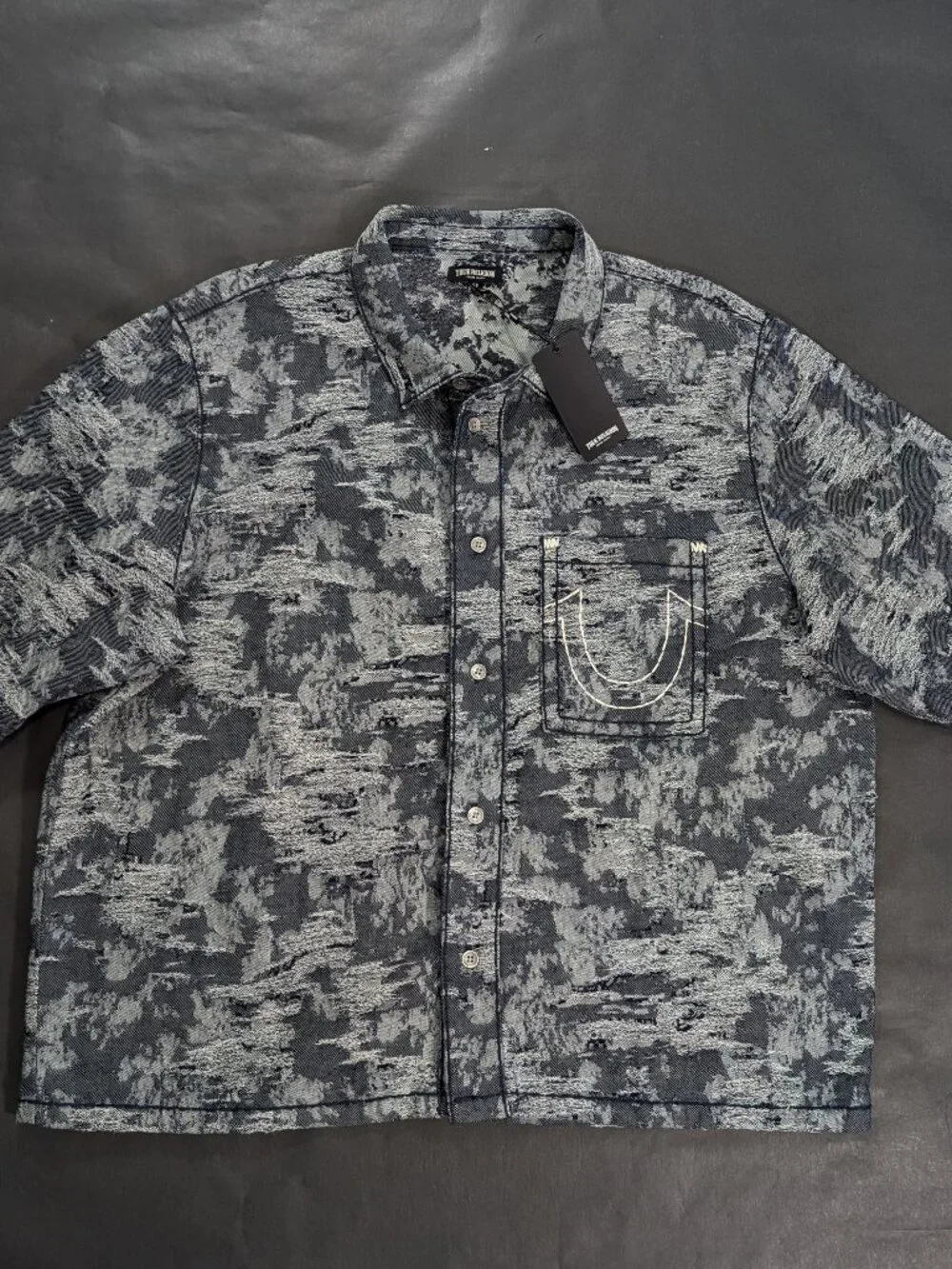 $169 True Religion Jacquard Super T Short Sleeve Oversized Shirt Size 2XL